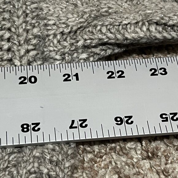 Massimo Dutti Lana Wool Blend Cable Knit Sweater Gray Metallic Women’s Small NWT - Picture 10 of 12